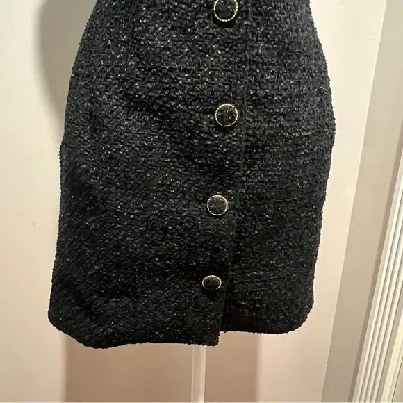 NWT Endless Rose Contrast Collar Tweed Mini Dress size xs women's with pockets!